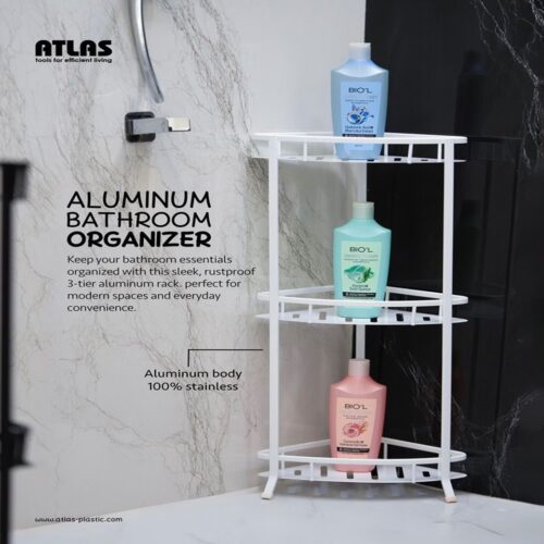 استند حمام سه گوش تمام الومینیوم مدل پونه