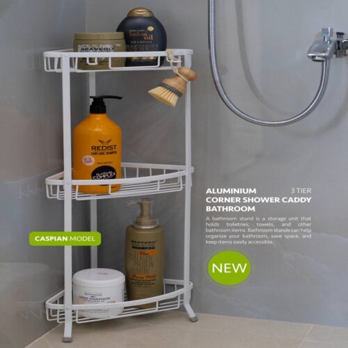 استند حمام سه گوش تمام الومینیوم مدل کاسپین