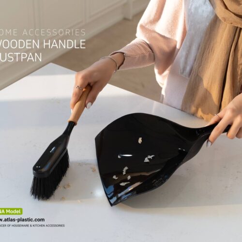 جارو خاک انداز دسته چوب مدل دینا