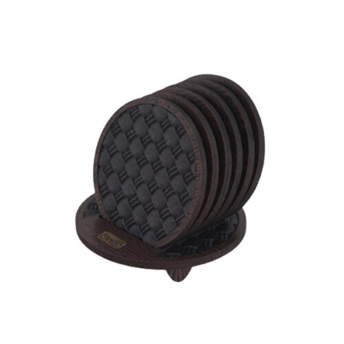 زیر لیوانی گرد چرمی