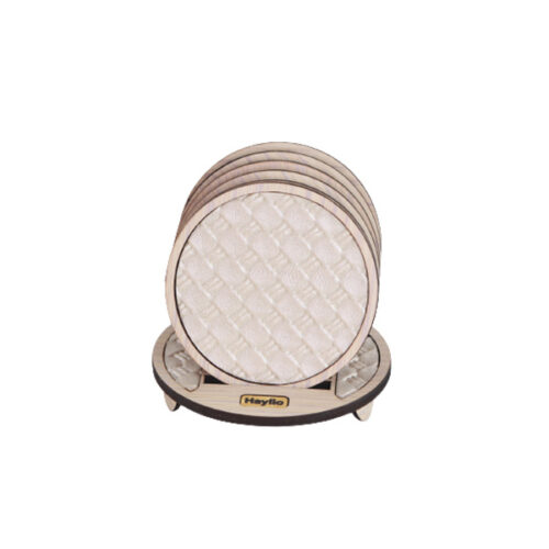 زیر لیوانی گرد چرمی