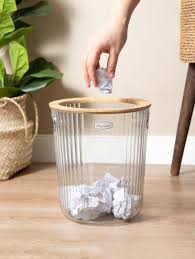سطل کاغذی درب چوبی هوم کت HOMEKET طرح رابین کد 2471