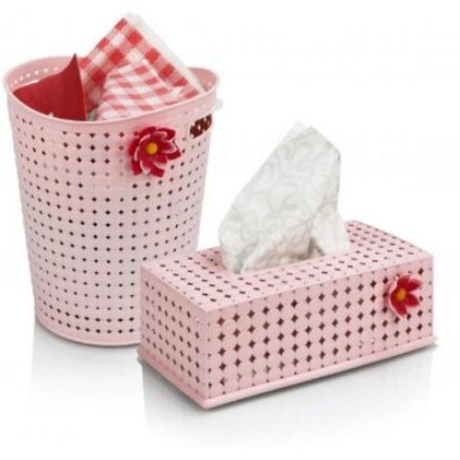 ست سطل و جای دستمال کاغذی هوم کت HOMEKET طرح مایا کد 4116