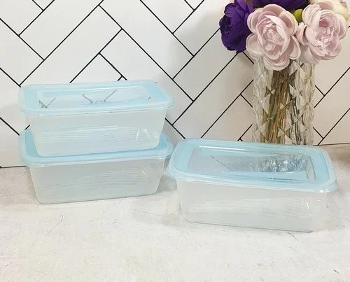 ظرف غذا درب دار 3 عددی آبی آسماني هوم کت HOMEKET طرح دلژن کد 3565