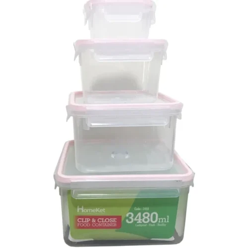 ظرف فریزری مربع بلند 8 پارچه هوم کت HOMEKET کد 3491