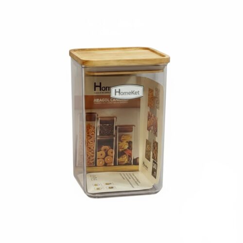 جا حبوباتی مربع درب چوبی شماره 2 هوم کت HOMEKET طرح آراگل کد 3569