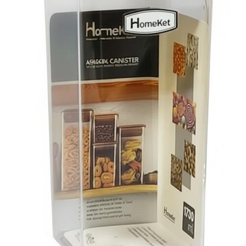 جا حبوباتی مربع درب چوبی شماره 3 هوم کت HOMEKET طرح آراگل کد 3570