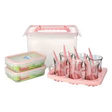 سرویس چای خوری 6 نفره هوم کت HOMEKET طرح دلنار کد 3498