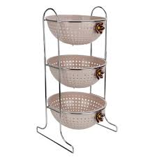 جا سیب زمینی پیاز گرد 3 طبقه هوم کت HOMEKET طرح مایا کد 3556